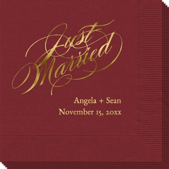 Romantic Just Married Napkins